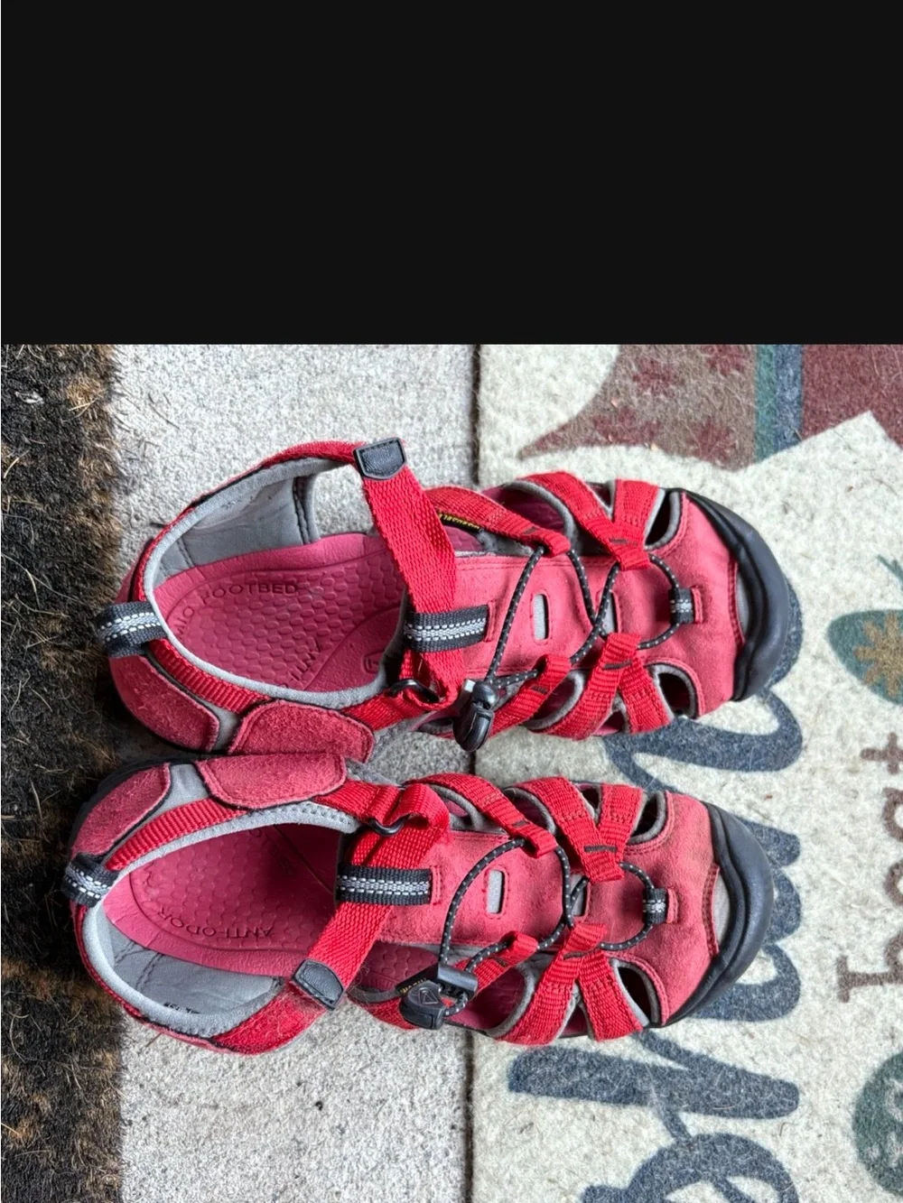 Keen Red Kids Closed-Toe Hiking Sandals
